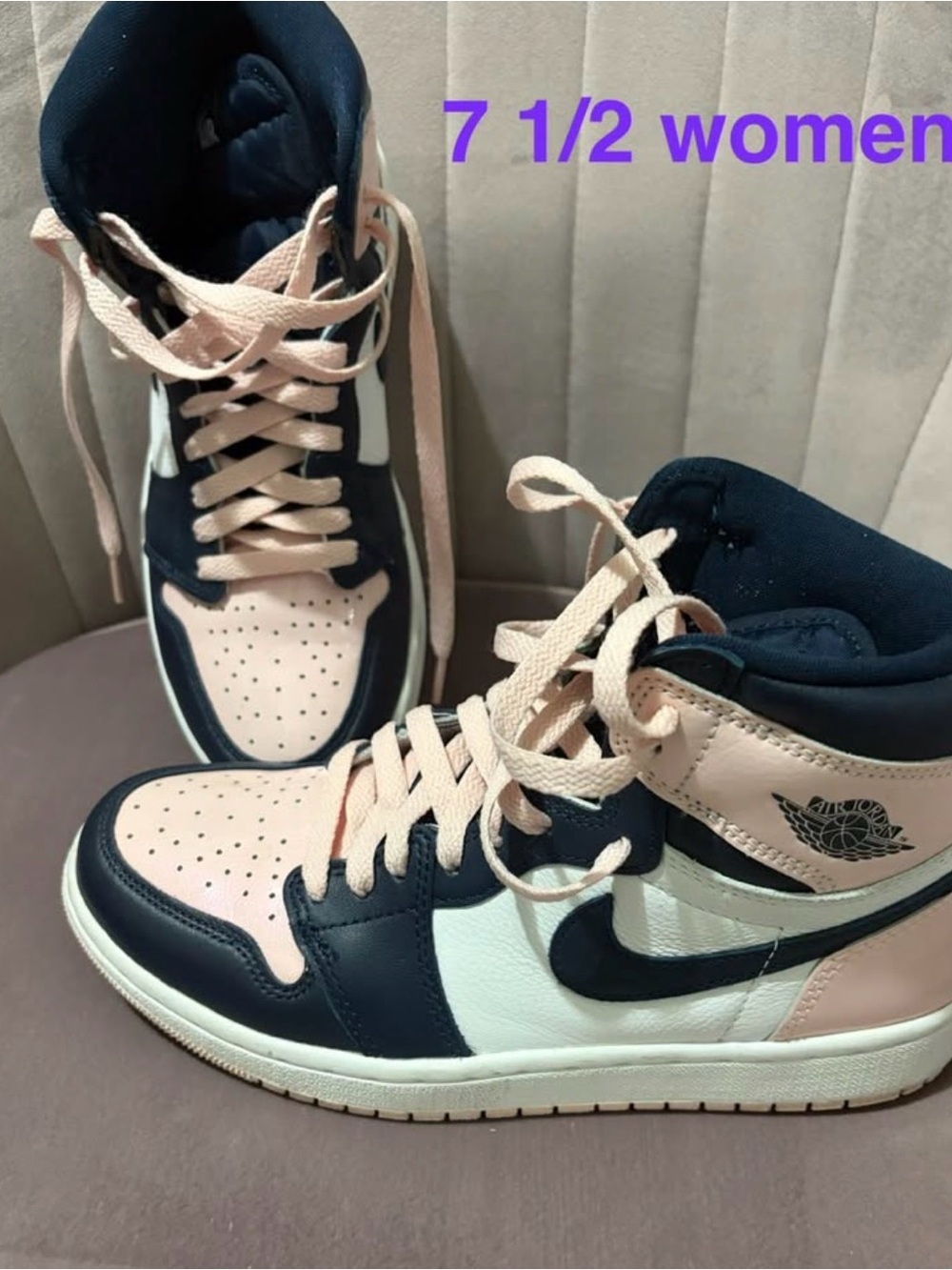 Nike Air Jordan 1 Mid Pink Black White – Women’s 7.5 – Excellent Condition